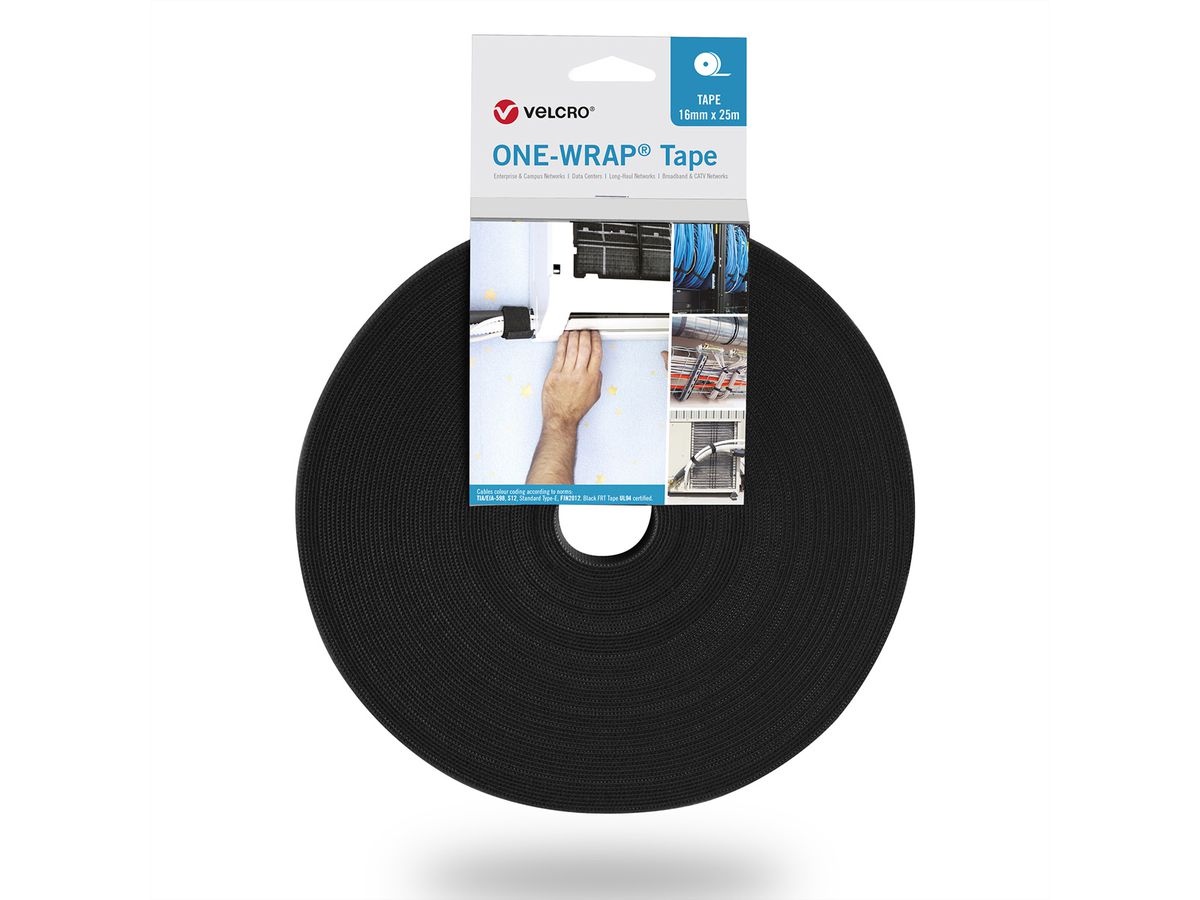 VELCRO® One Wrap® Band 50 mm breit, schwarz, 25 m