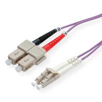 ROLINE LWL-Kabel 50/125µm OM4, LC/SC, violett, 0,5 m