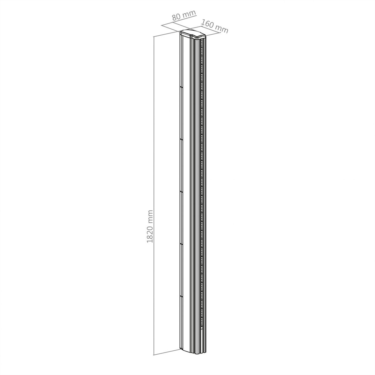Hagor Aluminium Colonne CPS - Alu pillar 1800mm