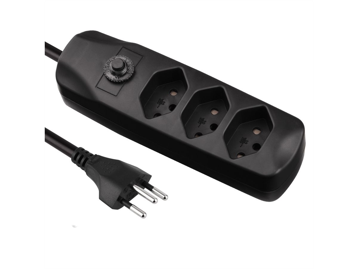 BLANK Multiprise, 3xT13, sans interrupteur, noir