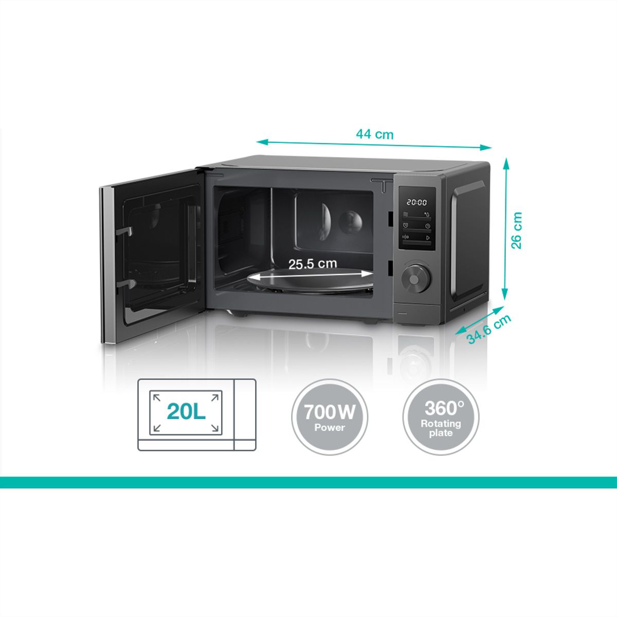 Gorenje Mikrowelle MO20A3T4, 700W, 20L