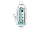 Steffen Multiprise TIDE 4xT13 3m, avec interrupteur et aimant blanc