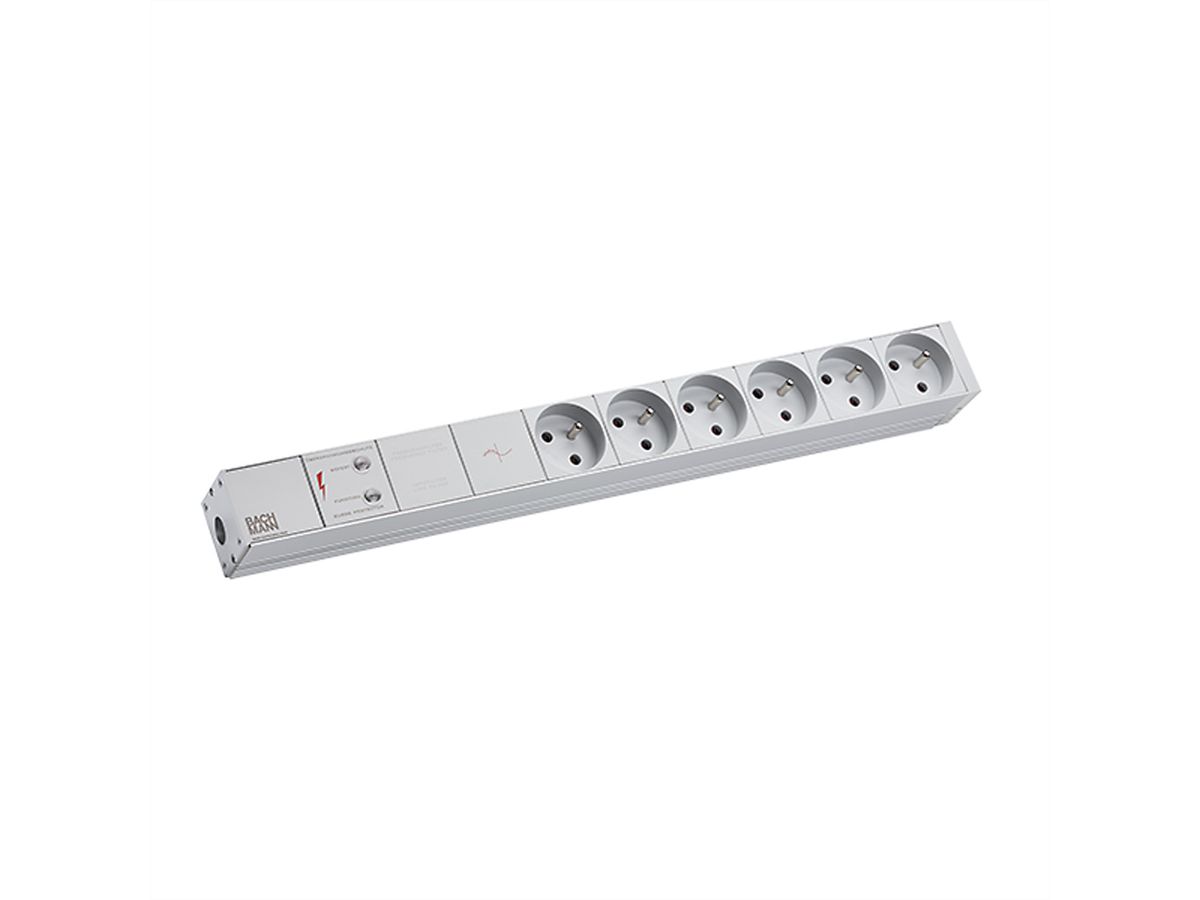 BACHMANN 19"-Steckdosenleiste 1HE 6xUTE 1xGVS, 2 m