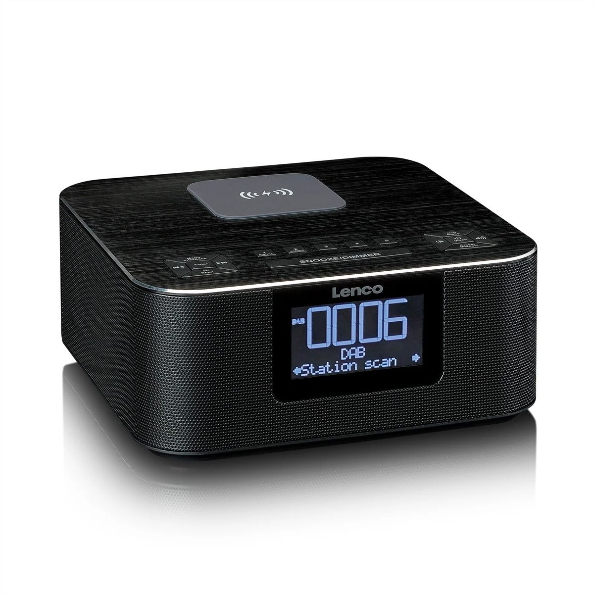 Lenco radio-réveil CR-650, DAB+, noir, BT et fonction de charge sans fil, noir