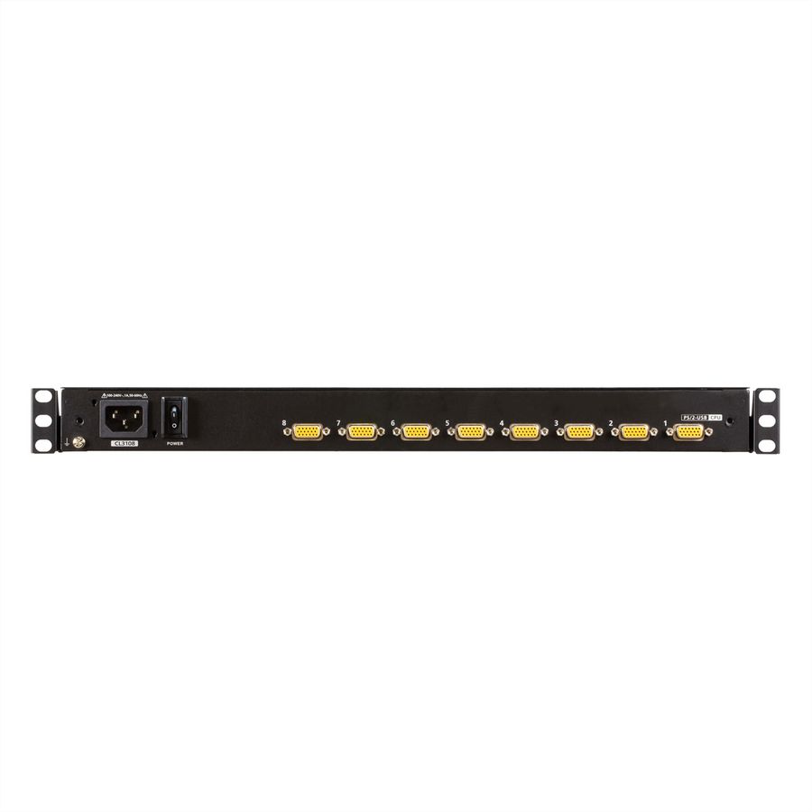ATEN CL3108NX Commutateur KVM, 18,5" TFT, VGA, PS/2-USB, 8 ports, CH-Layout