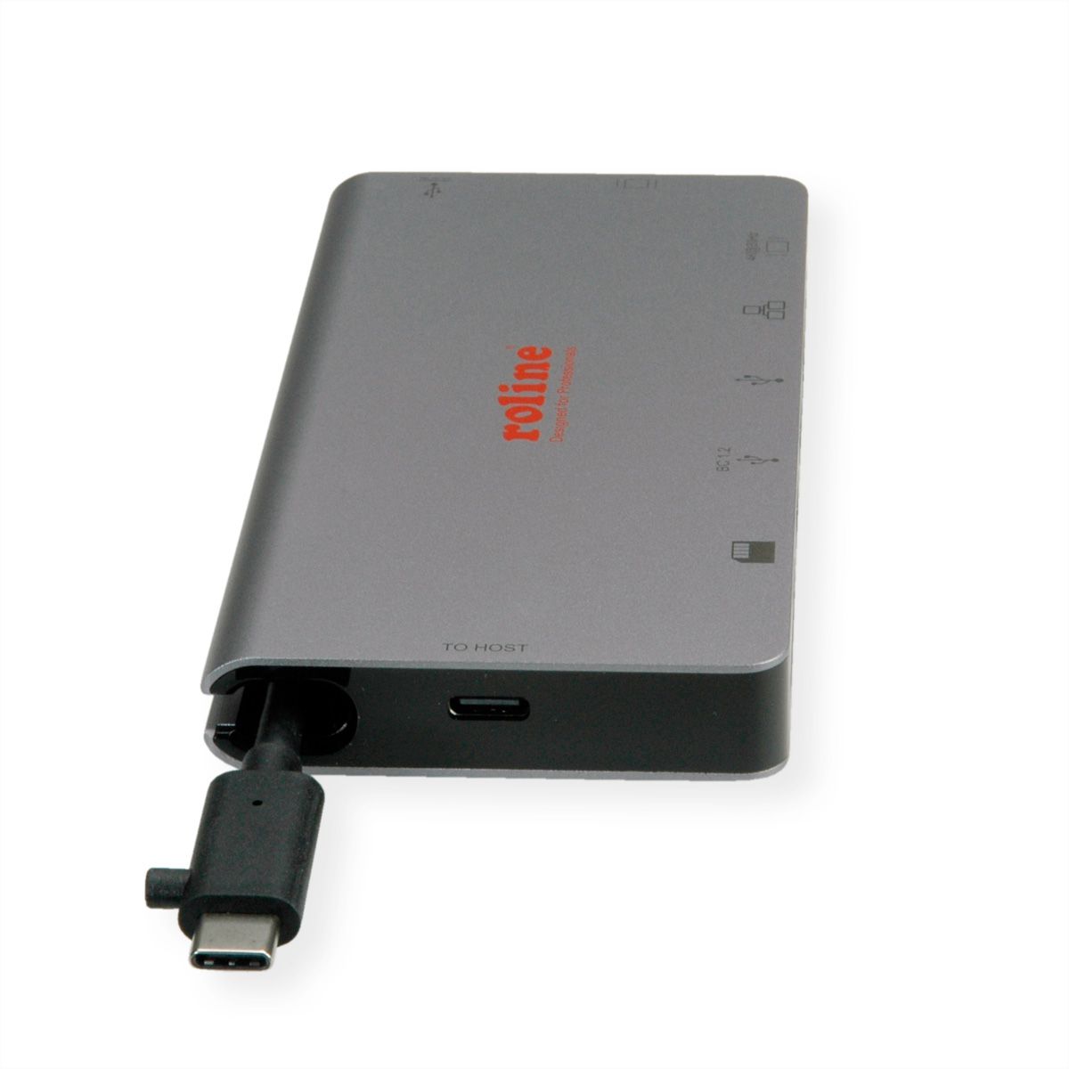 ROLINE Station d'accueil USB type C, HDMI  4K, VGA, 2x USB 3.2 Gen 1, 1x LAN, 1x PD, 1 lecteur de carte