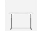 WRK21 Bureau Smart 140 x 80 cm, Hauteur réglable, Blanc uni / Gris