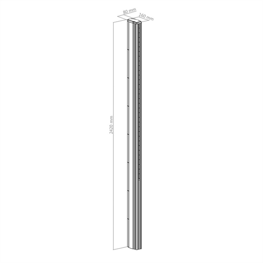 Hagor Aluminium Säule CPS - Alu pillar 2400mm, schwarz