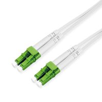 ROLINE LWL-Kabel Duplex, 9/125µm OS2, LC-APC/LC-APC, stahlarmiert, LSOH, weiß, 1 m