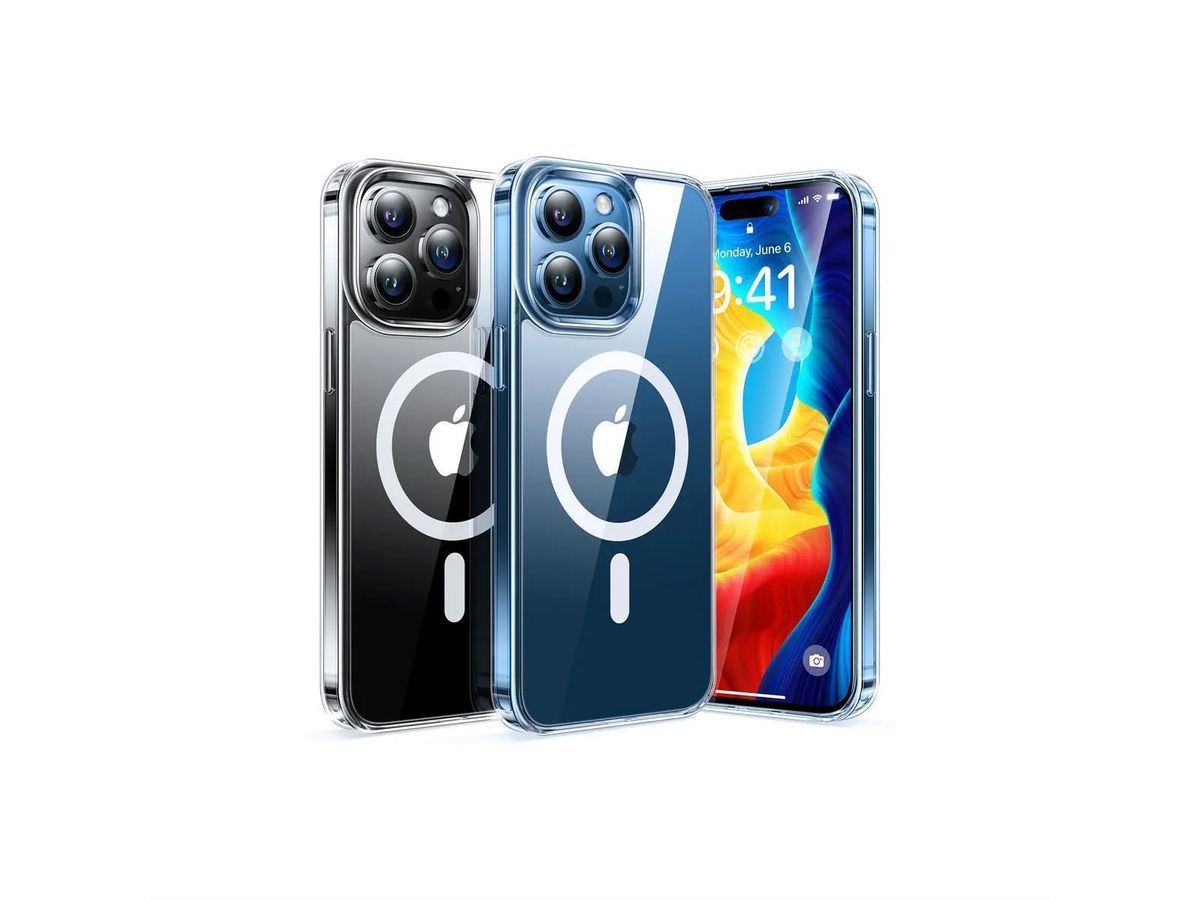 Torras étui portable Diamond iPhone 15 Pro, MagSafe, transparent