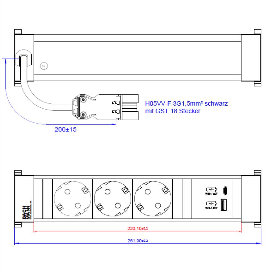 BACHMANN POWER FRAME M 3xCEE7/3, ALLEMAND