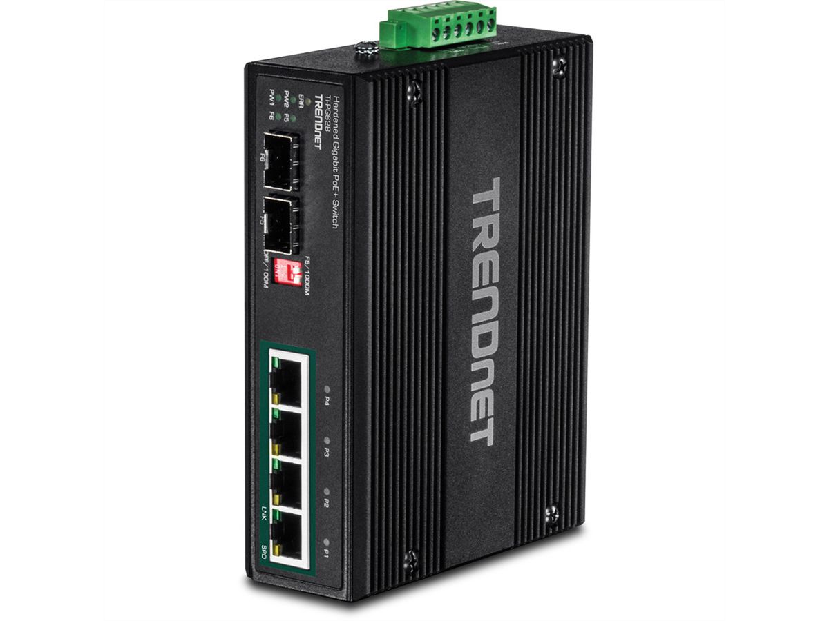 TRENDnet TI-PG62B 7-Port Switch PoE+ 2SFP Industrial Gigabit