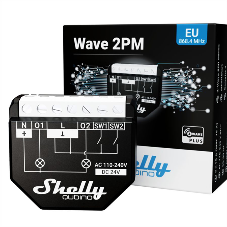 Shelly  Actionneur de commutation Qubino Wave 2PM