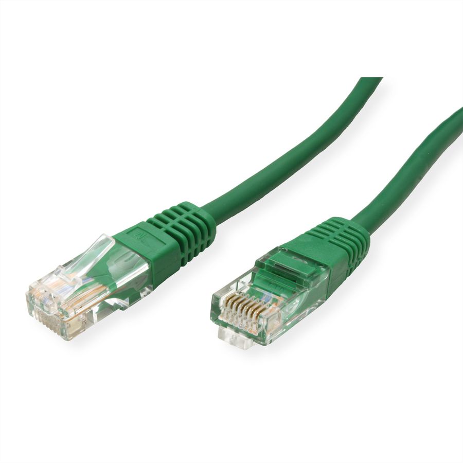 Cordon ROLINE Cat.5e (Classe D) UTP confectionné, PoE, vert, 1 m