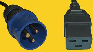 Netzkabel IEC60309 CEE16 Stecker auf Buchse C19, 16A/230V 3m, 3 m