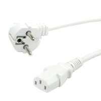 VALUE Câble d'alimentation 2P+T coudé - C13, blanc, 0,6 m