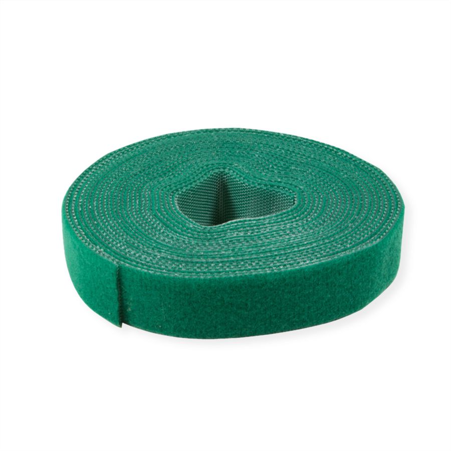 VALUE Bande auto-agrippante sur rouleau, 10mm, vert, 25 m