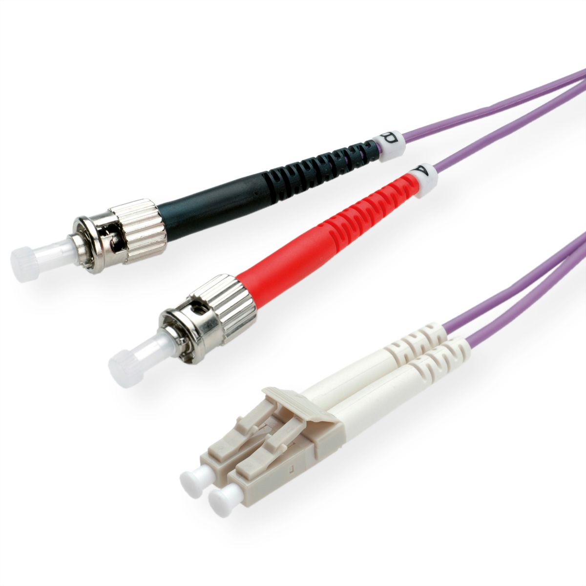 ROLINE LWL-Kabel 50/125µm OM4, LC/ST, violett, 1 m