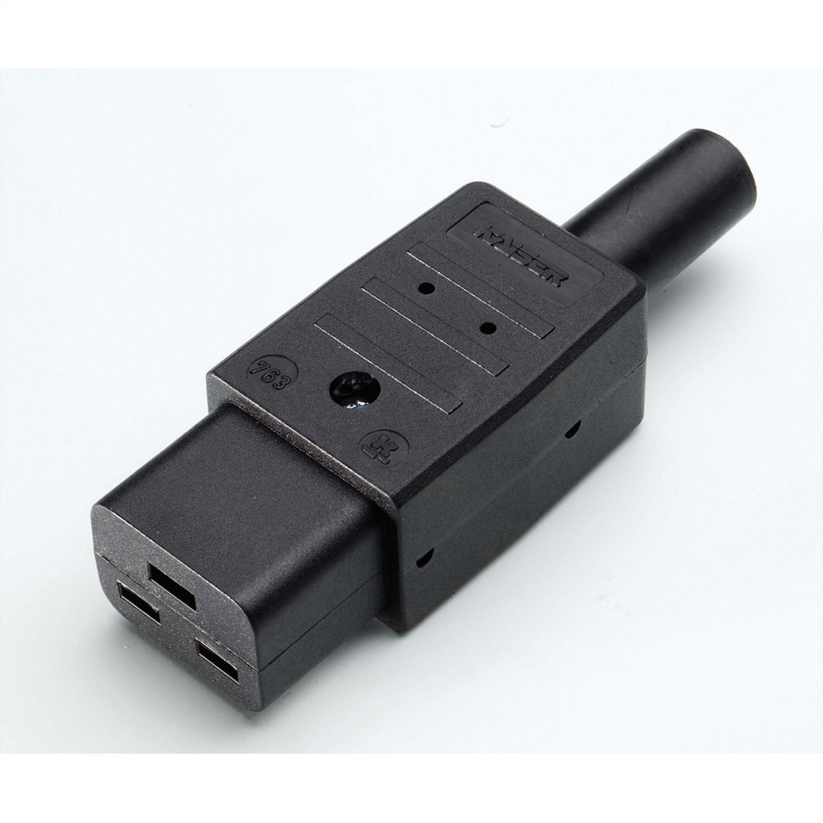 BACHMANN Kaltgerätekupplung IEC320 C19 16A/250VAC, Schraubanschluß, schwarz