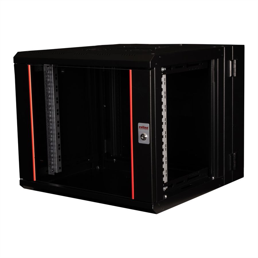 ROLINE 19" Boîtier mural Pro 9U, 600x600 LxP pivotant en 2 parties noir