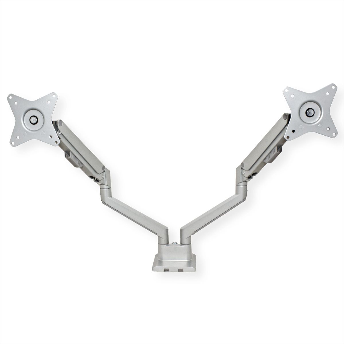 ROLINE Support double LCD, vérin à gaz, 5 articulations, fixation sur bureau, 17-23", jusqu'à 2x 9 kg, argent