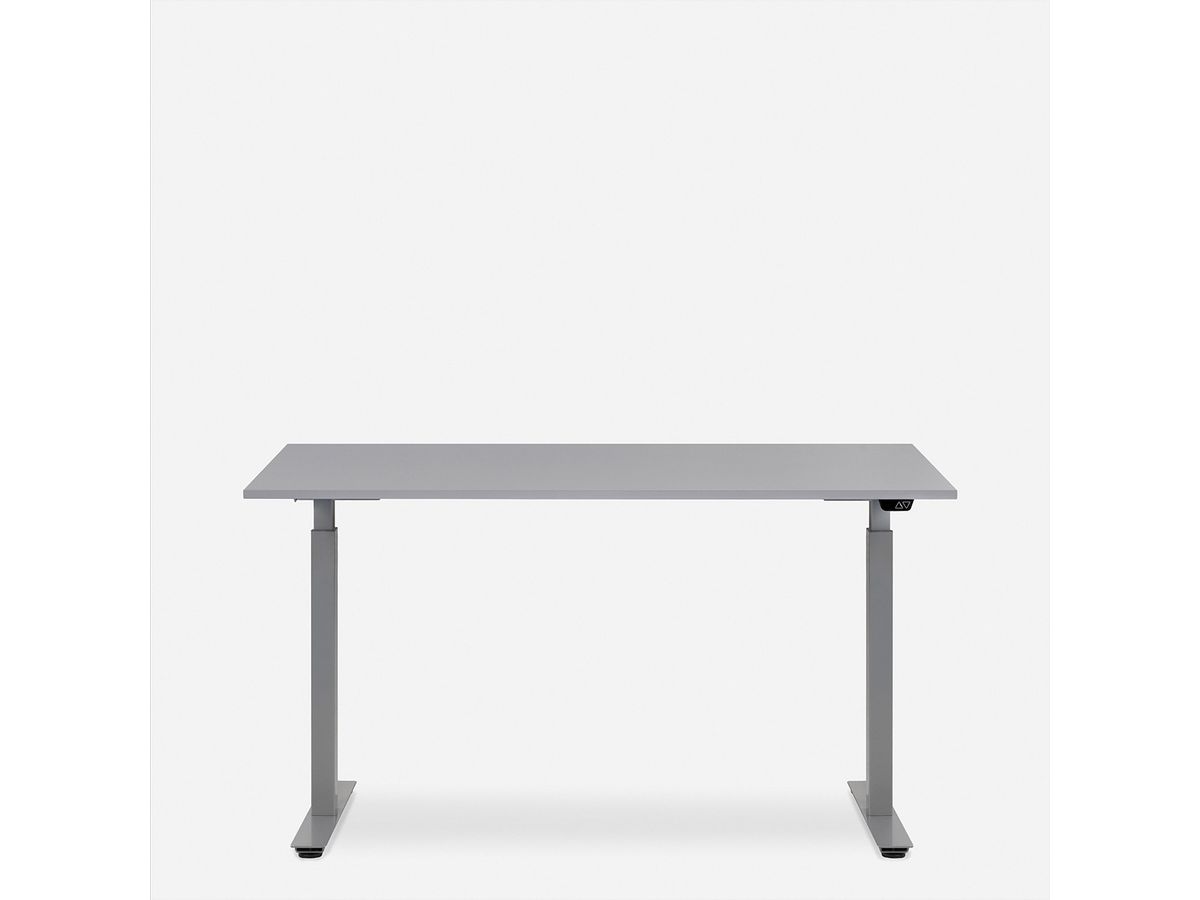 WRK21 Schreibtisch Smart 100 x 60 cm, Höhenverstellbar, Grau Uni / Grau