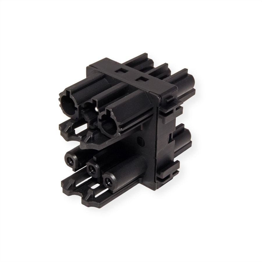 BACHMANN Bloc de distribution WIELAND GST18 1xIn/3xOut avec pattes de blocage, noir