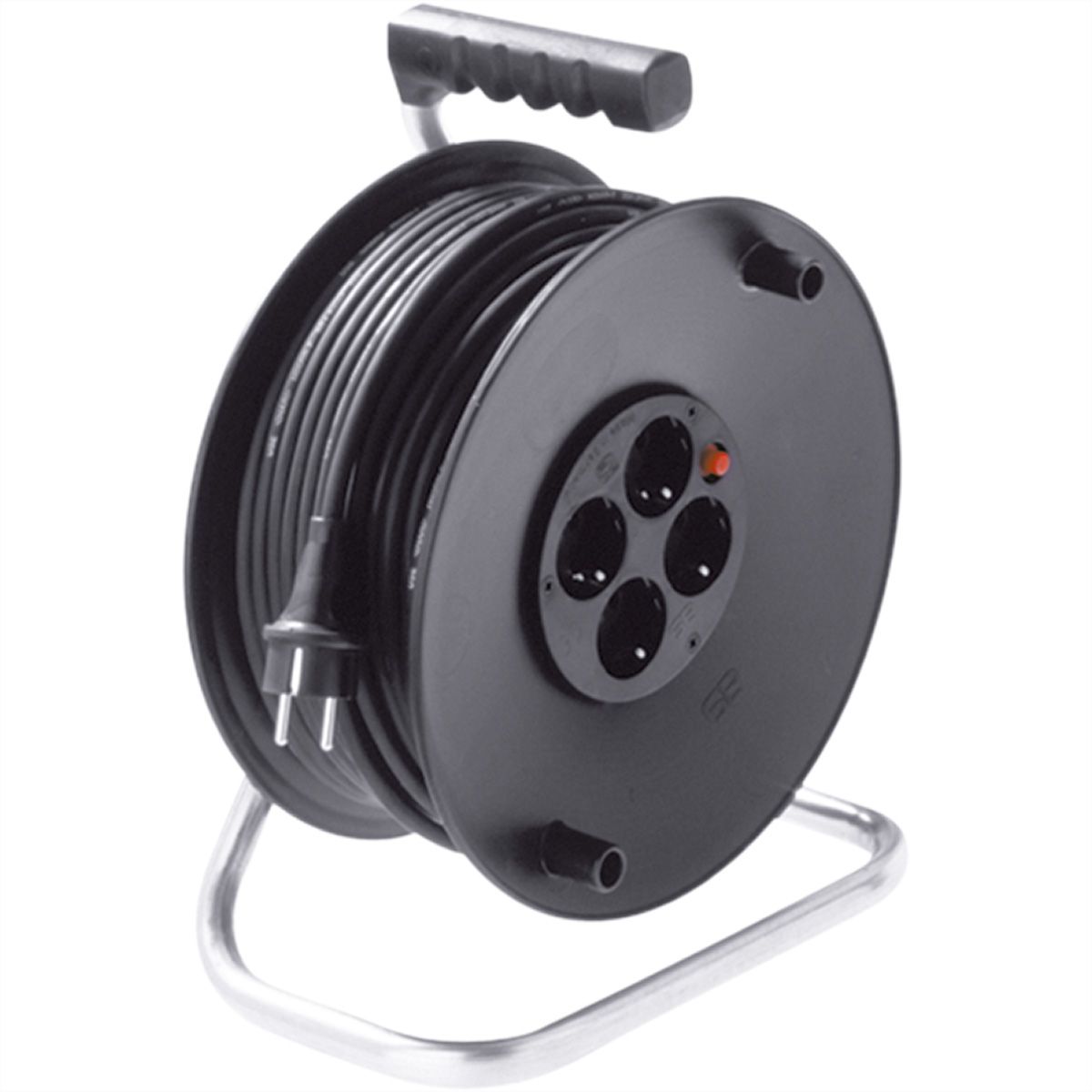 BACHMANN Enrouleur électrique, AC230V, 4 prises 2P+T allemand, 25 m