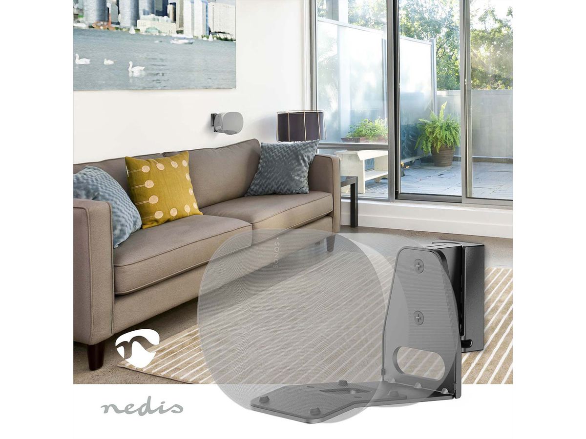 Nedis Lautsprecher-Wandhalterung für Sonos Era300 schwarz, Wand, 5 kg, neig- und drehbar