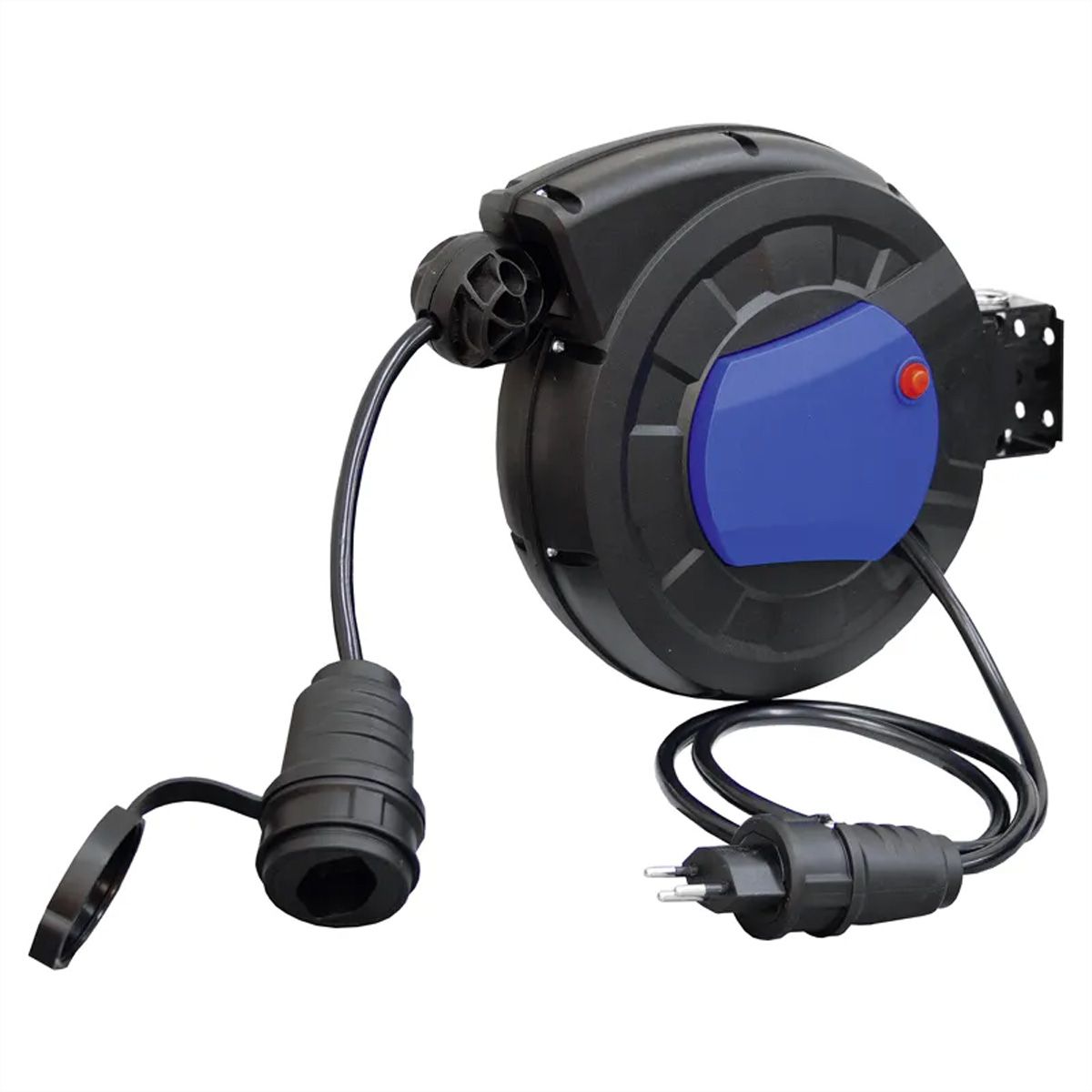 Steffen matière plastique Enrouleur de câble 5 m, 3x1.5mm2, 1xT13 avec connecteur T12 1m
