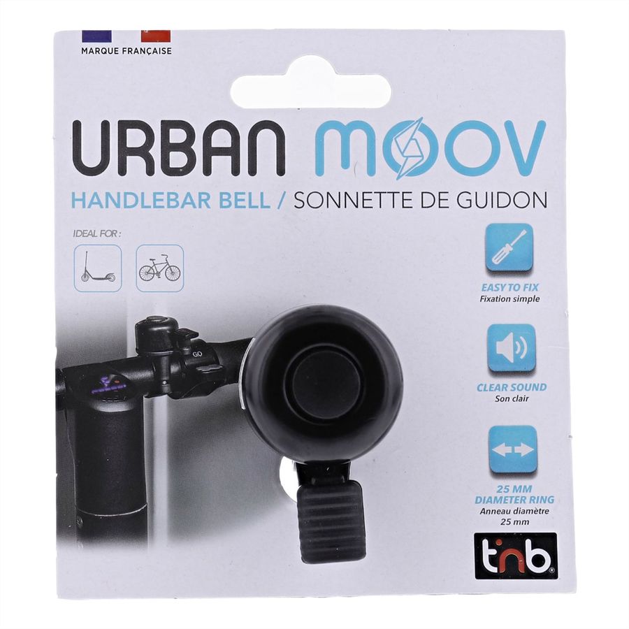 T'nB Urban Moov Sonnette pour vélo/trottinette, Noir