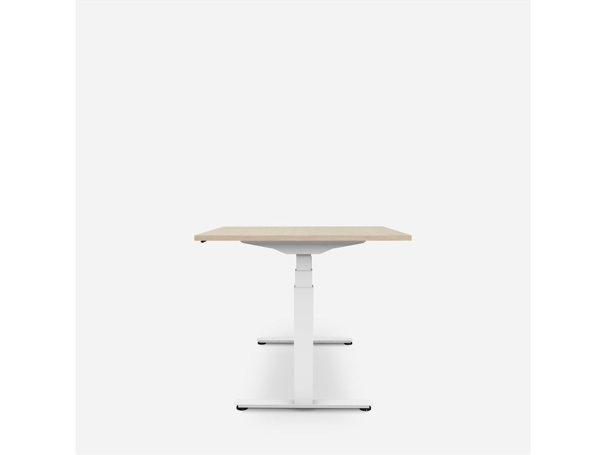 WRK21 Schreibtisch Work 140 x 80 cm, Höhenverstellbar, Mandal Ahorn / Weiss