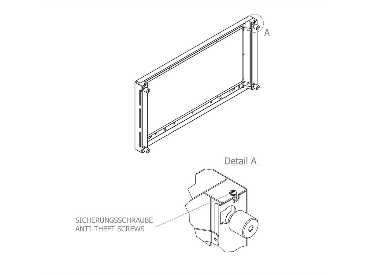 Hagor WH LG XE4F-M, Supports muraux pour Hagor WH LG 55XE4F-M, noir