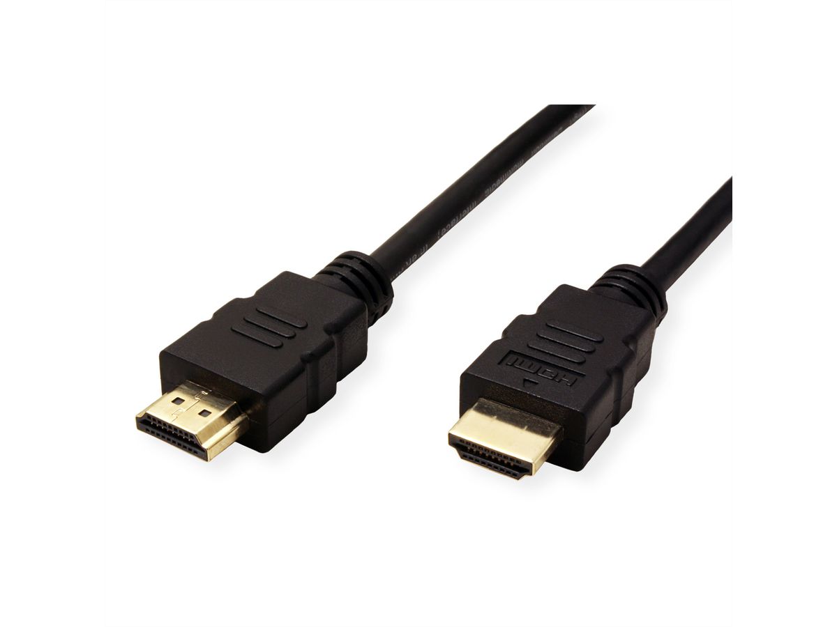 ROLINE HDMI High Speed Kabel mit Ethernet, TPE, schwarz, 2 m