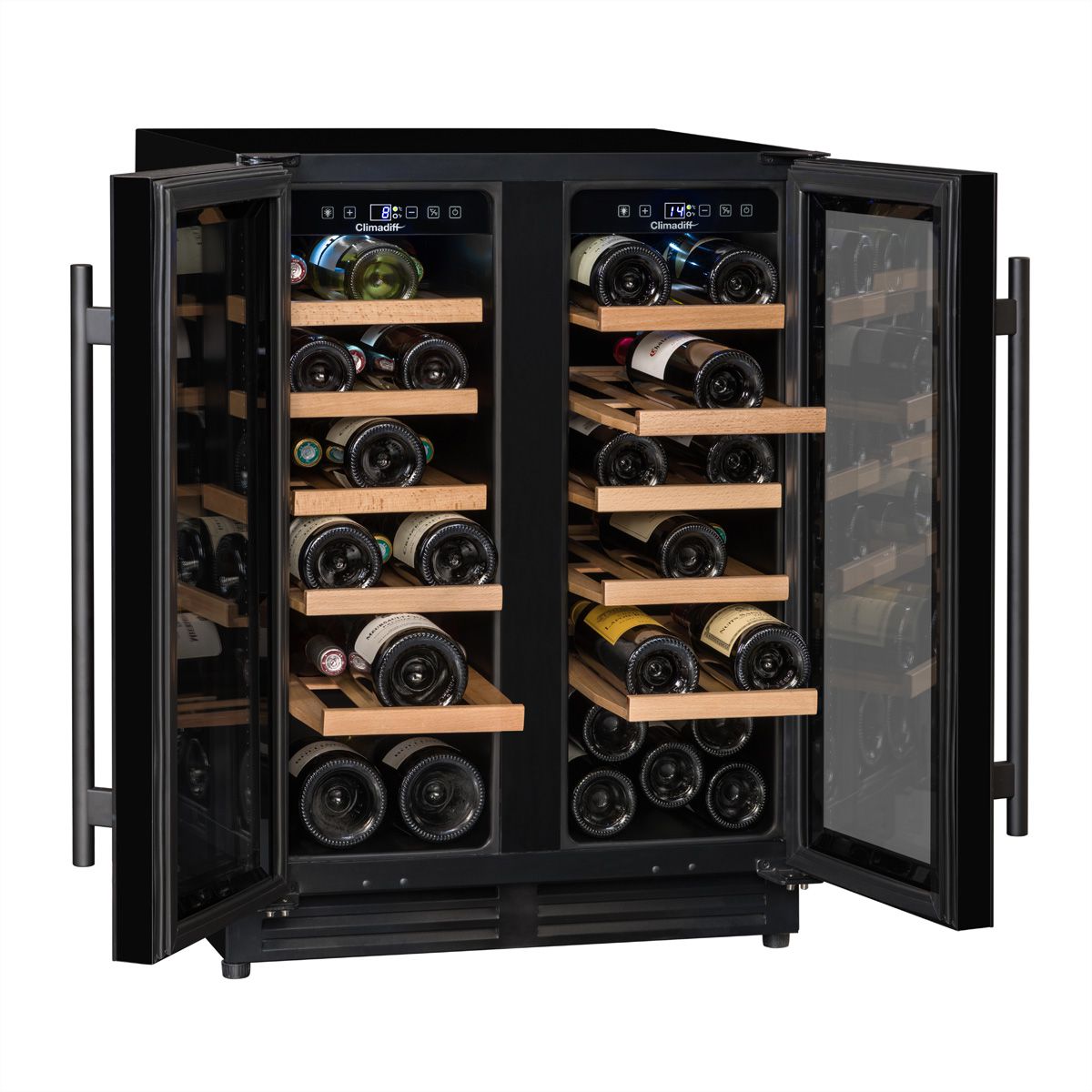 Climadiff Armoire à vin CBU40D1B, encastrable, 2 zones, 40 bouteilles