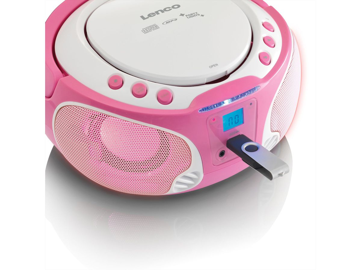 Lenco CD-Player SCD-650, Pink, Lichteffekt