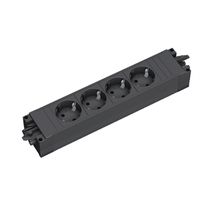 BACHMANN STEP BASE 4xCEE7/3 GST18, CEE 7/7 fiche de contact de protection C19 0,75m, noir