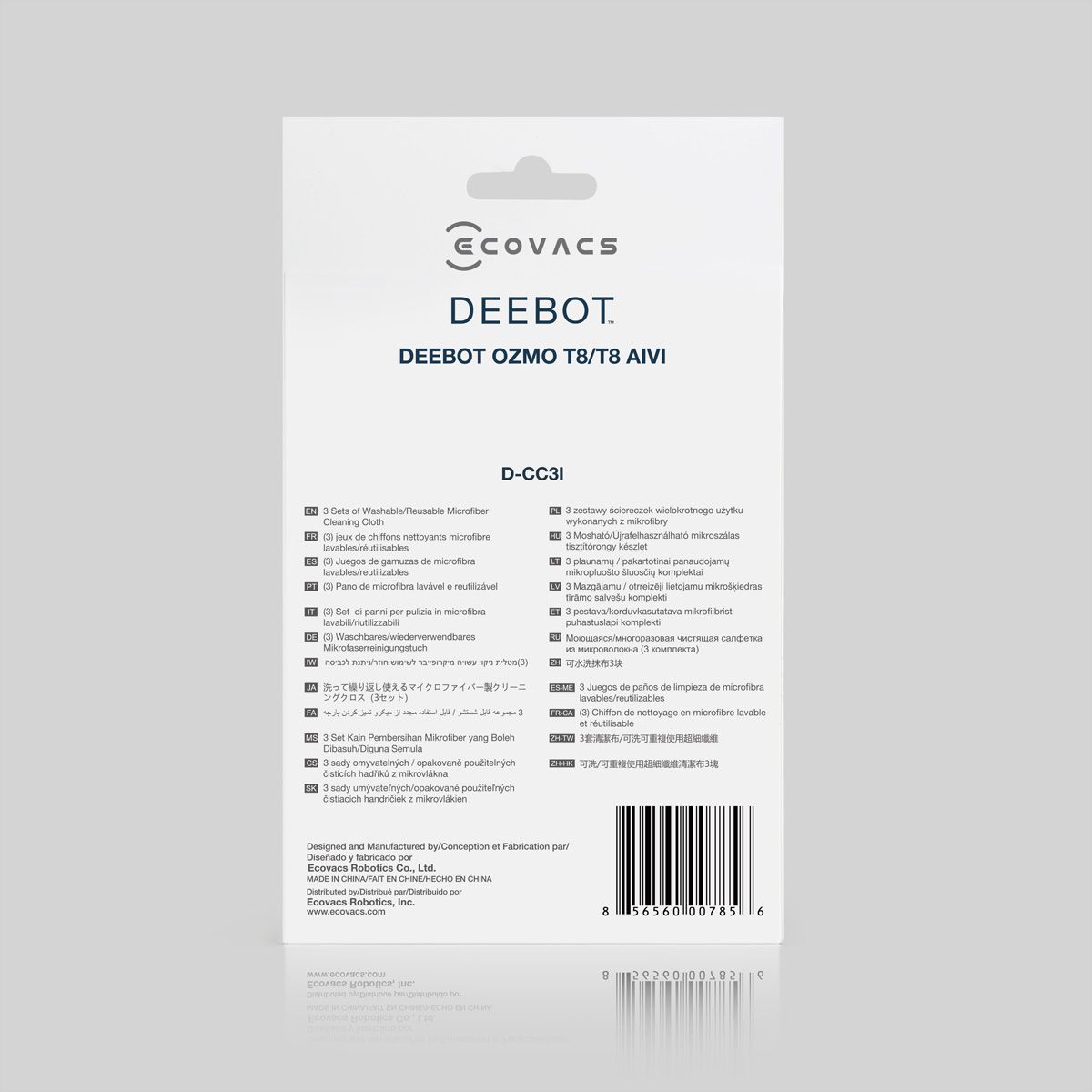 Ecovacs Lingettes nettoyantes pack de 3 , pour OZMO N10/N8/T8-Serie