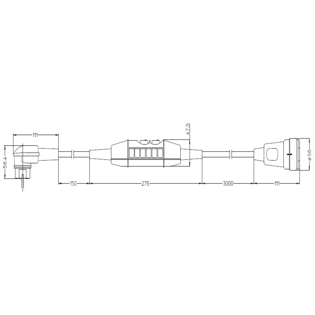 BACHMANN PRCD-S Lg : 3,15m 230V 16A 30mA