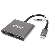 ROLINE Adaptateur USB Type C - HDMI , USB 3.2 Gen 1 A + Type C (Power Delivery)