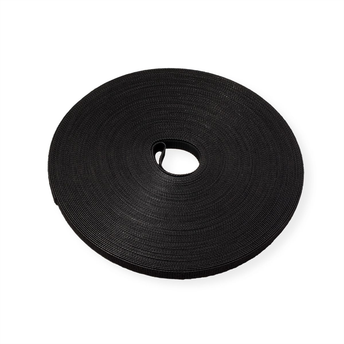 VALUE Bande auto-agrippante sur rouleau, 10mm, noir, 25 m