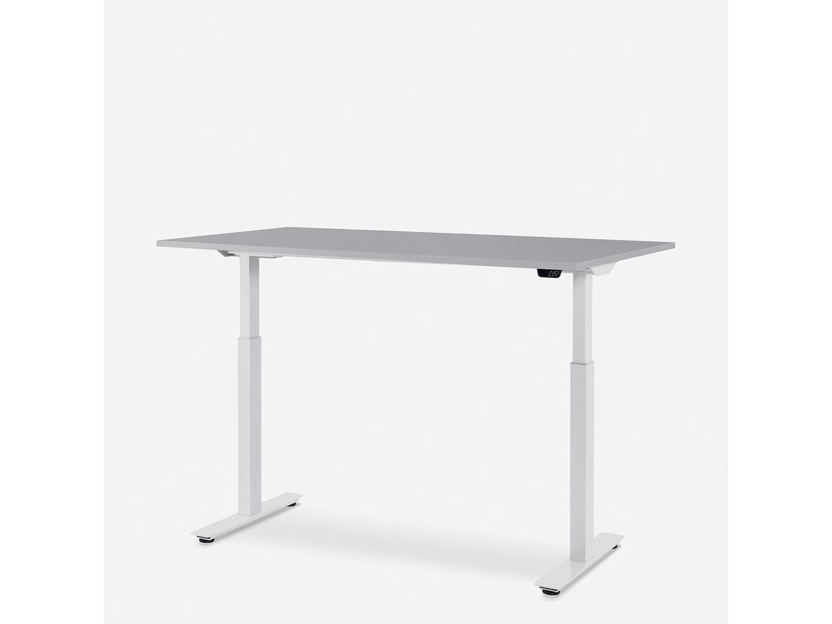 WRK21 Schreibtisch Smart 100 x 60 cm, Höhenverstellbar, Grau Uni / Weiss