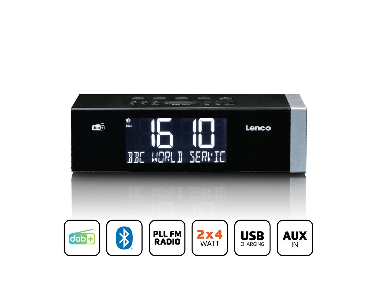 Lenco Radio-réveil CR-640BK, DAB+, noir