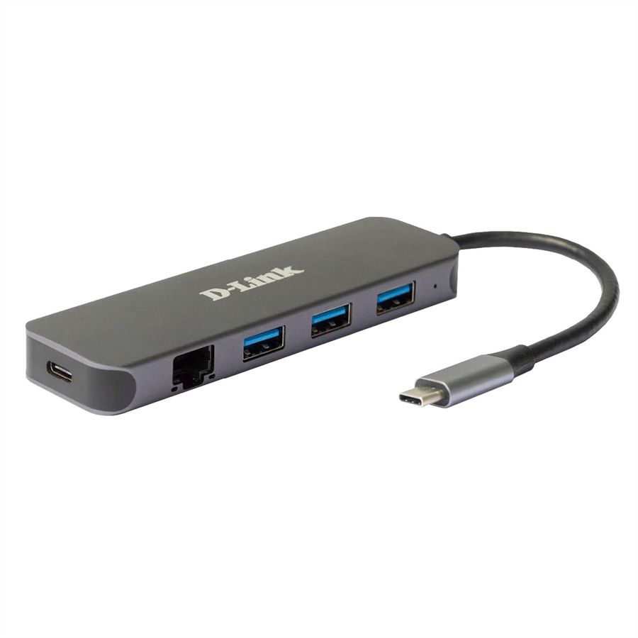 D-Link DUB-2334 5-in-1 USB-C Hub mit Gigabit Ethernet/Power Delivery