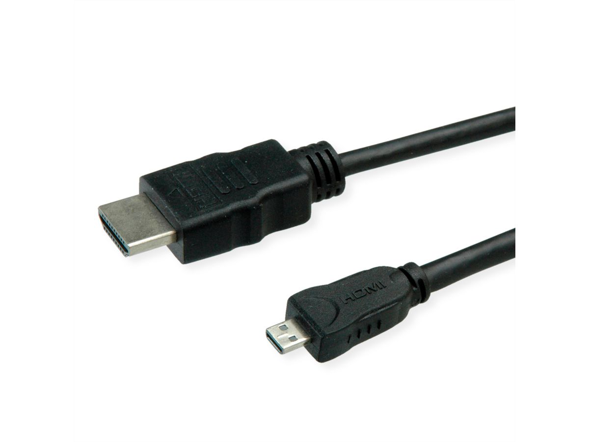ROLINE GREEN HDMI High Speed Kabel mit Ethernet, HDMI ST - Micro HDMI ST, 2 m