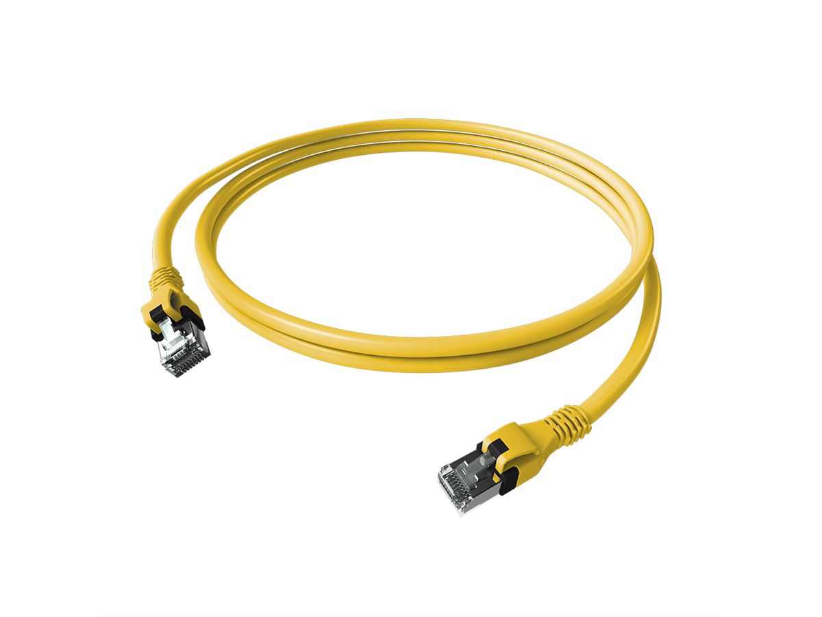 EasyLan DualBoot PushPull IP20 Patchkabel, Cat.6A (Class EA), S/FTP, gelb, 1 m