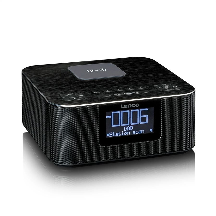 Lenco radio-réveil CR-650, DAB+, noir, BT et fonction de charge sans fil, noir