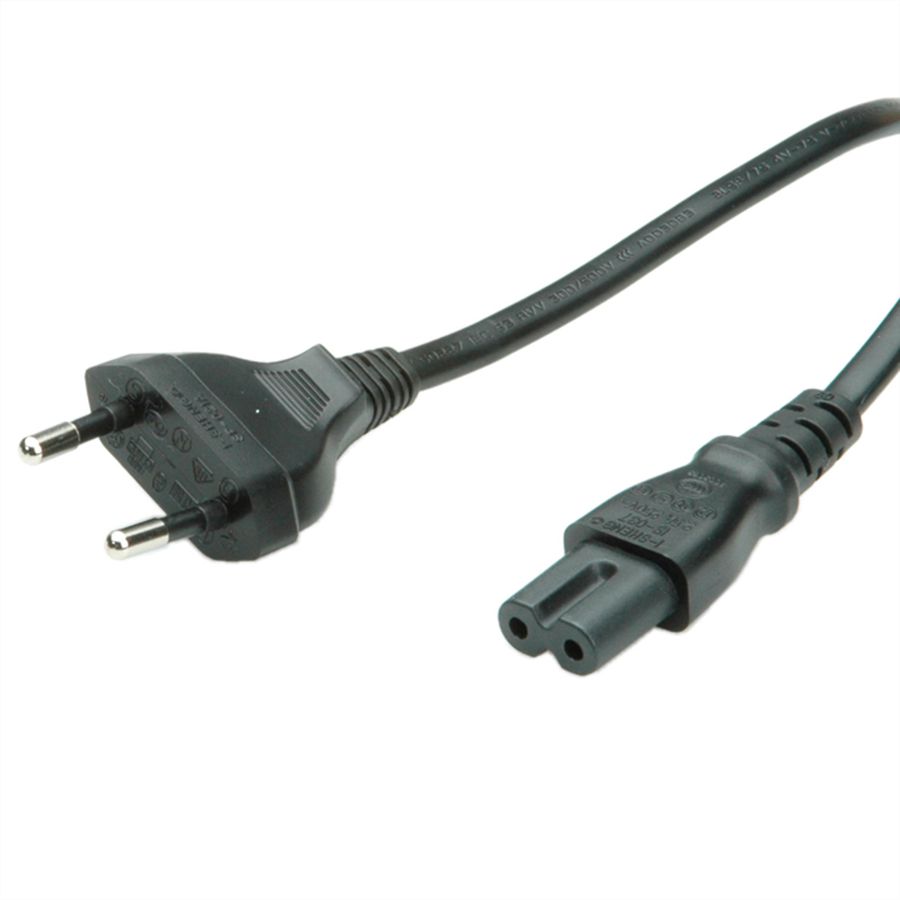 VALUE Cordon secteur bipolaire, noir, 1,8 m
