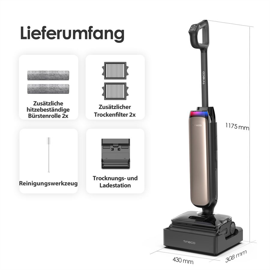 Tineco FLOOR ONE S9 Artiste Boost Vapeur, Aspirateur laveur