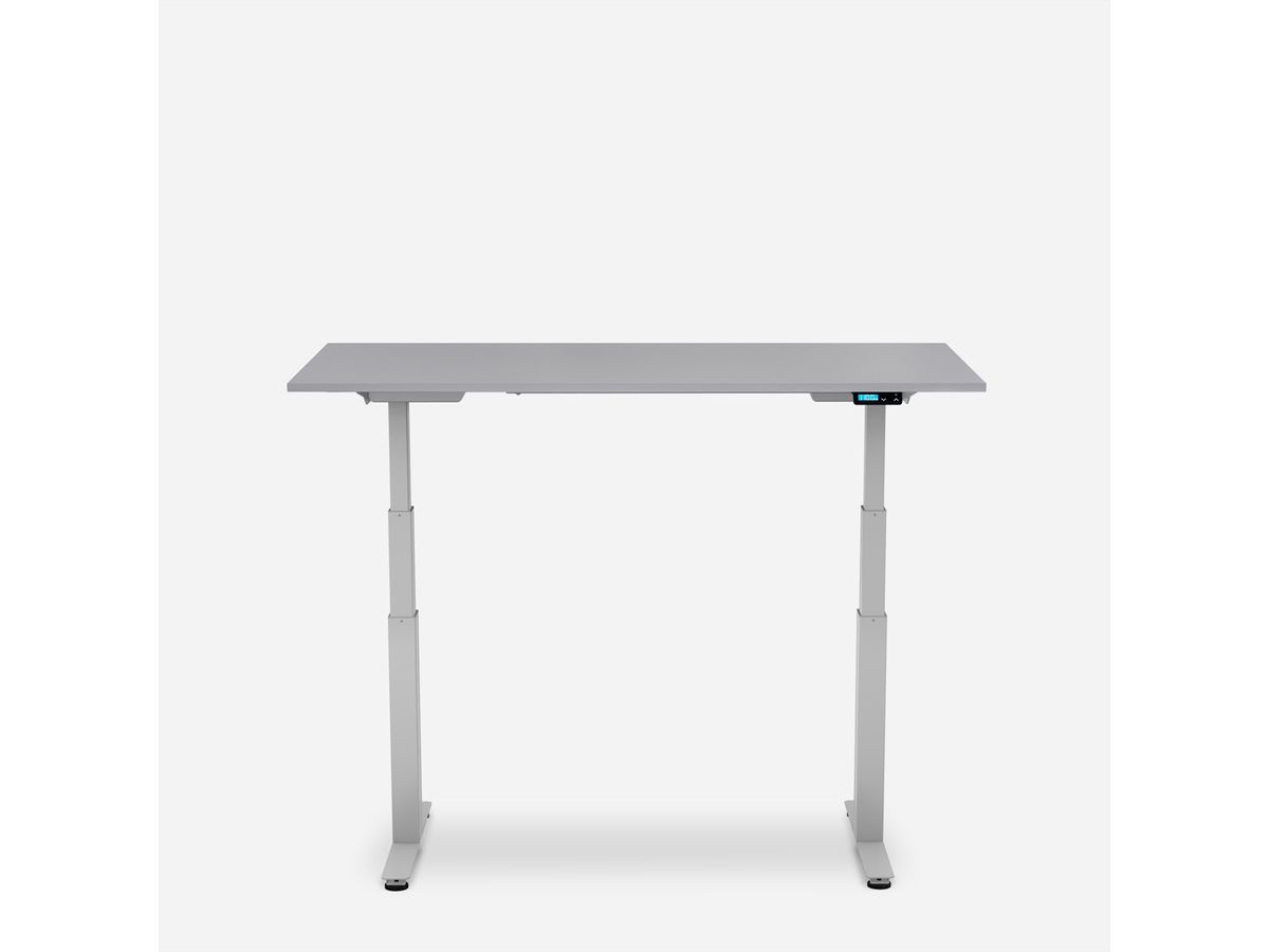 WRK21 Schreibtisch Work 180 x 80 cm, Höhenverstellbar, Grau Uni / Grau